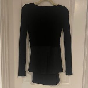 All Saints Black Long Sleeve Blouse